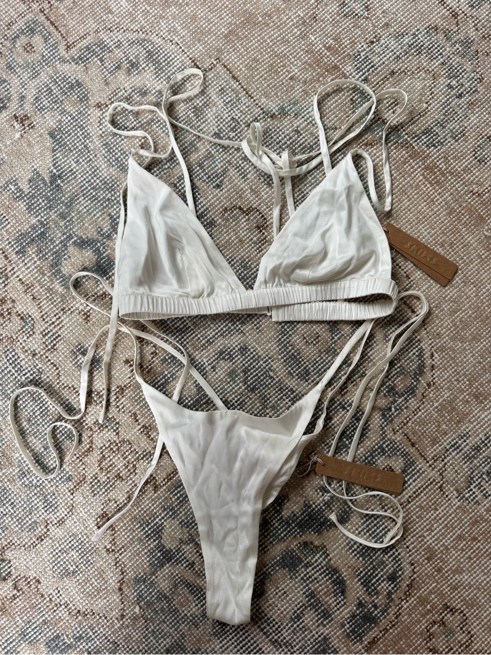 SKIMS Silk Bra & Thong Set NWT